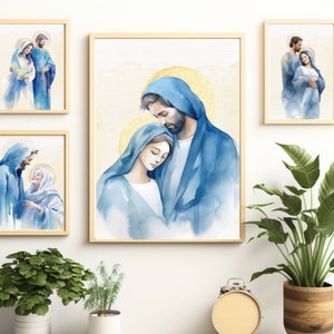 Saint Joseph and Mother Mary&#39;s Eternal Bliss - Printable Catholic Art - Wedding, Anniversary, and Baptism Gift
