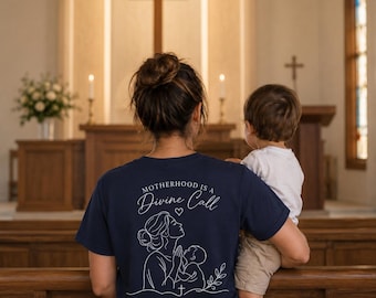 Motherhood Is a Divine Call Christian Mom Shirt, Faith-Based Tee, Religious Mama Shirt, Women’s Gift