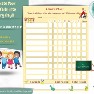 Katholieke beloningsgrafiek Gemakkelijk bewerkbaar afdrukbaar * 4 ontwerpen * 2 formaten * Thuisschool afdrukbaar