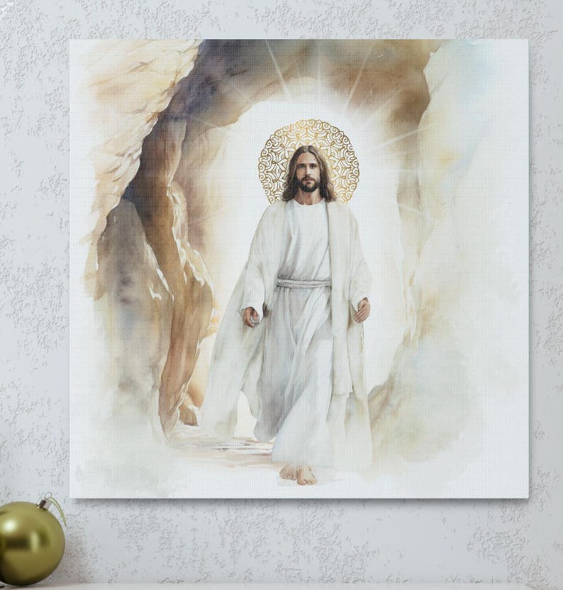 Jesus Victory Canvas, Variant Christian Art Jesus Ar Resurrection Empty
