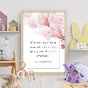 St. Therese of Lisieux Quote Printable, Catholic wall Decor, Saints Quote, Catholic Poster, Digital Print, Digital Download