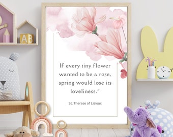 St. Therese of Lisieux Quote Printable, Catholic wall Decor, Saints Quote, Catholic Poster, Digital Print, Digital Download