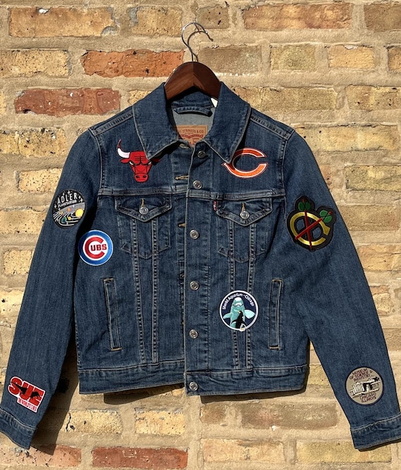 Chicago Patches Levi's Jean Denim Jacket Women's Small - Etsy