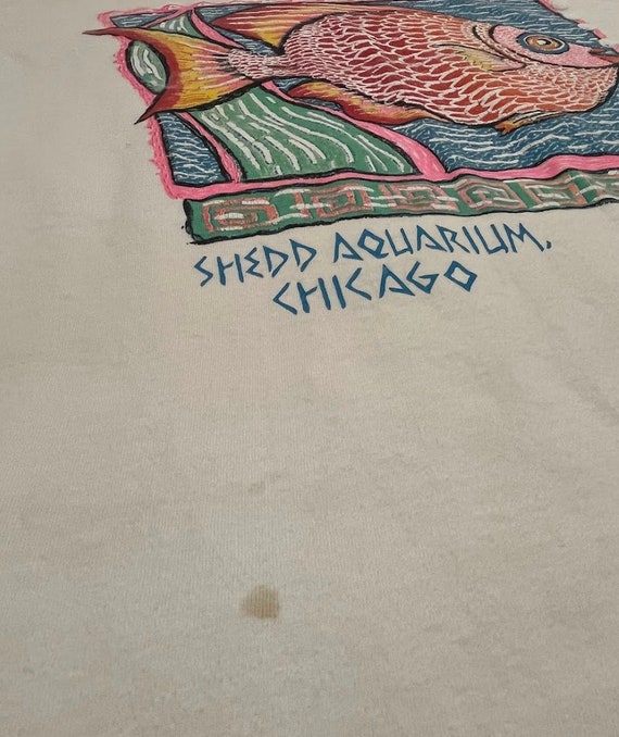 Vintage Chicago Shedd Aquarium Fish T-Shirt L - image 2