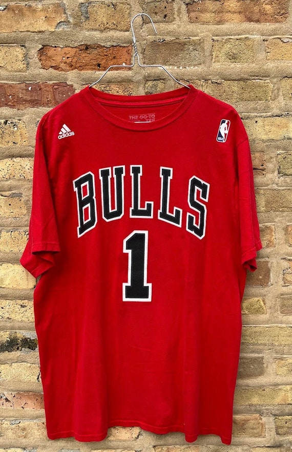 Chicago Bulls Shirt Mens 2XL Black Derrick Rose Adidas NBA Basketball  Casual