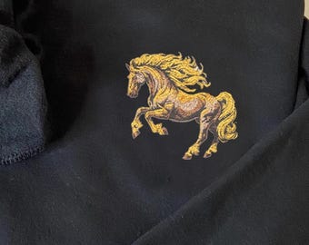 Toddler Embroidered Horse Sweatshirt-Perfect Gift for Horse Lovers, Cozy Equestrian Sweater, Equine Crewneck Pullover, Comfy and Warm Top