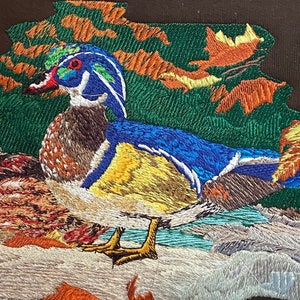 Realistic Wood Duck Pair Embroidery on Sweatshirt, Gift For Bird Watcher Hoodie, Bird Lovers Sweater, Duck Hunter Apparel, Him Cozy Pullover