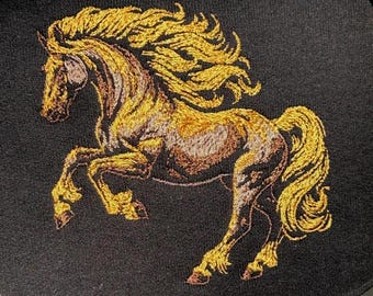 Embroidered Horse Sweatshirt: Cozy Equestrian Crewneck Pullover