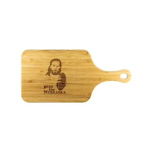 Nebraska Bamboo Cutting Board w/Handle / Pray for Nebraska