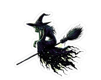 Mystical Witch Kiss-Cut Sticker | Spooky Halloween Decor