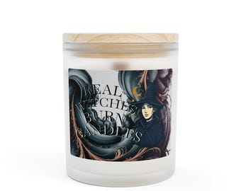 Witchy Kerze, Holzdocht, Gothic Wohndeko, Halloween Geschenk