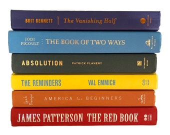 Rainbow Color Coded Hardcover Decorative Books - Gently Used - Set of 6 Adult Fiction/Non-Fiction