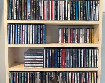 Soporte para CD vintage, soporte para CD, estante años 80, madera de  columna para CD, estante para discos de diseño, soporte para discos vintage  negro -  España