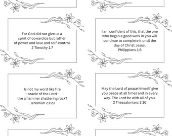 48 Bible Verse Cards for Anxiety, Fear, & Encouragement, Printables, Christian, Catholic, Mini Scripture Cards