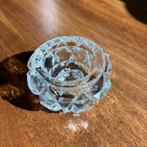 Antique Pressed Glass Salt Cellar, Diamond Pattern Open Salt Dish