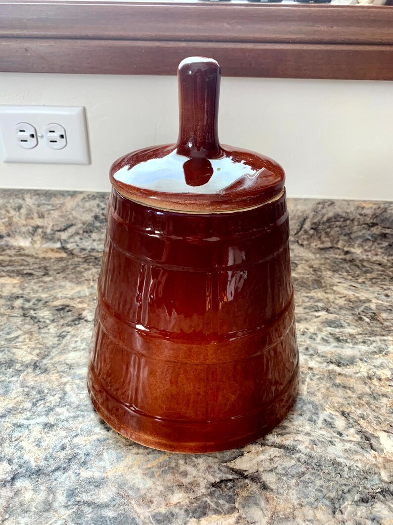 Vintage American Bisque Butter Churn Cookie Jar 1960s Etsy