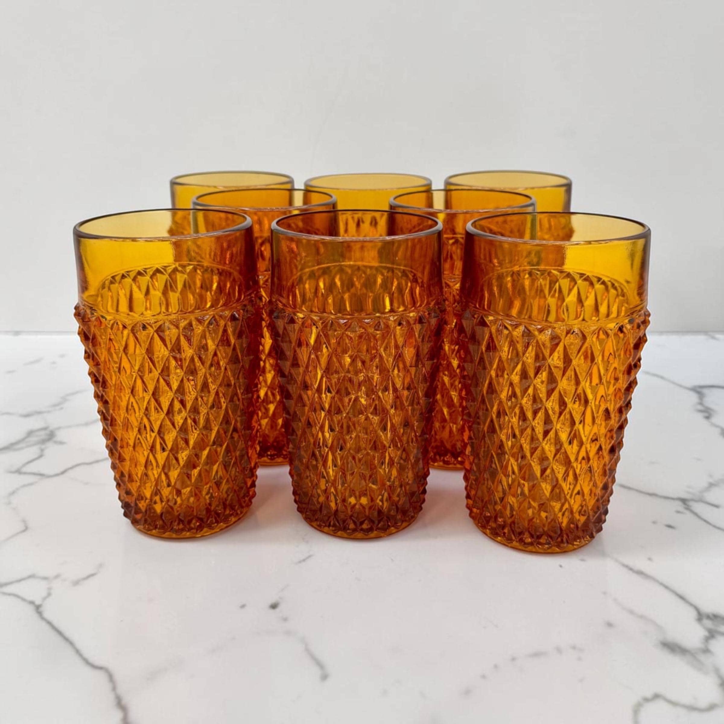 Mid Century Amber Glassware - Etsy