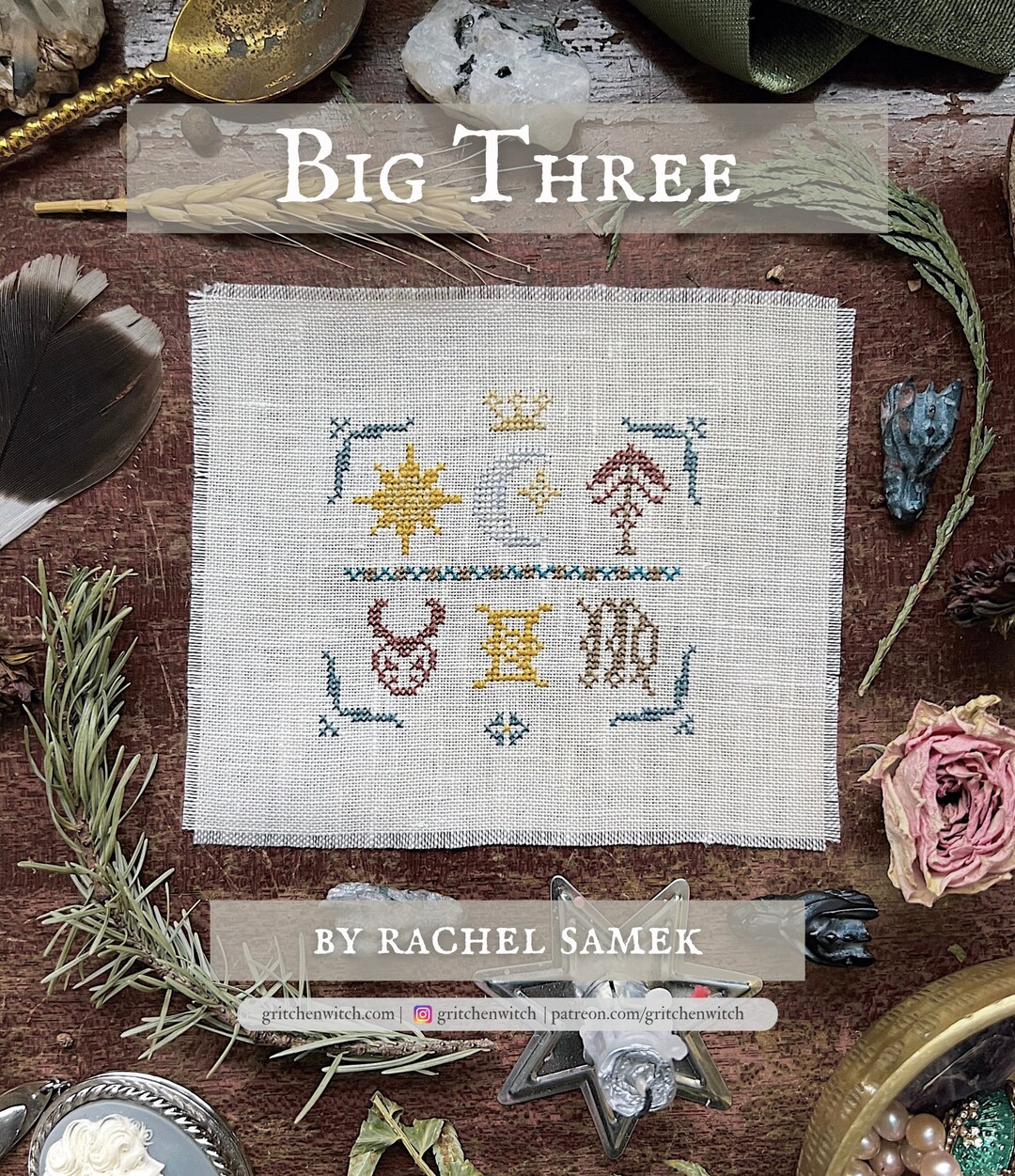 Big Three Zodiac Sign Digital PDF Cross Stitch Pattern Etsy