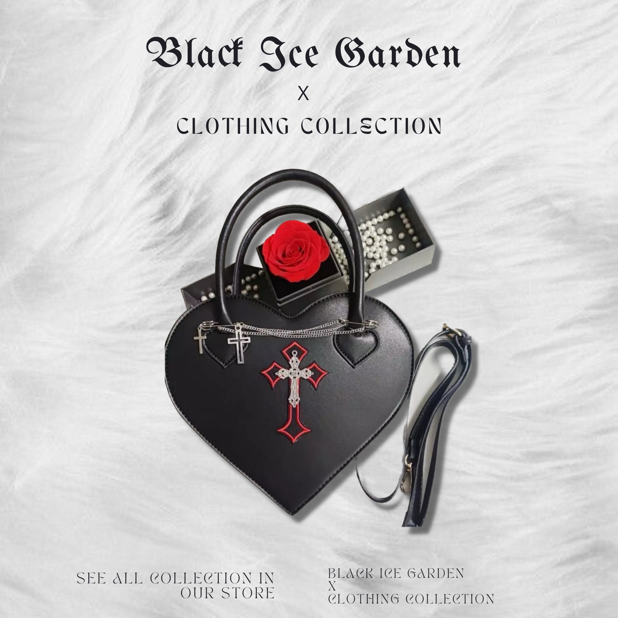 Gothic Heart Blade Crossbody Bag Black Egirl Aesthetic Clothes Punk –  Aesthetics Boutique