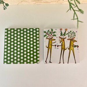 Christmas Coasters, Reindeer gifts, Hostess Gift, Christmas Gifts, Hospitality Gift, Christmas Decor, Coaster Gifts, Tile Coasters,