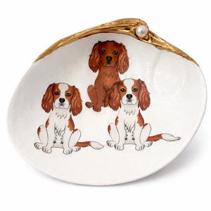Cavalier King Charles Spaniel Clam Shell Trinket Dish | Dog Lover Gift