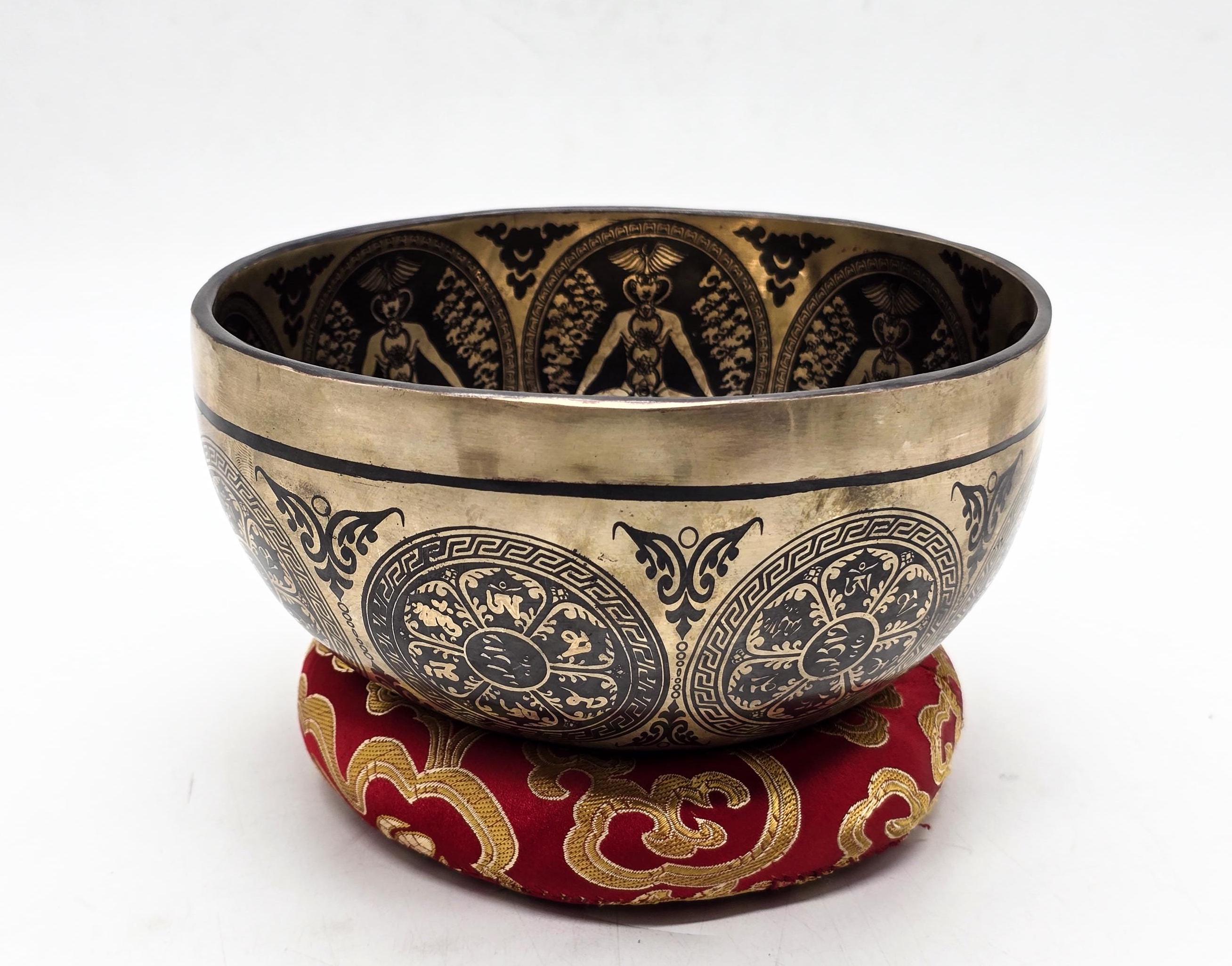 6インチ ビジャマントラシンギングボウル：マレットとクッション付き