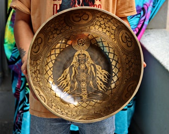 Large 15-inch 7 Chakra Singing Bowl: Master Healing Bodhi Bowl