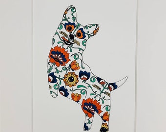 Pembroke Welsch Corgi Dog Print from Original Pen and Ink Illustration, Dog Artwork, Animal Illustration, Gifts for Dog Lovers
