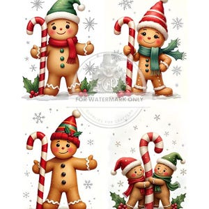 A4 DF 0557 Christmas Gingerbread Men x 4 Decoupage Rice Paper