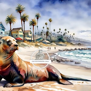 A4 DF 329 Seal on Beach Decopauge Rice Paper