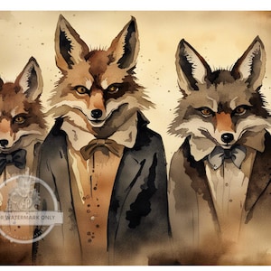 A4 DF 165 Gentlemen Fuchs Trio Decopuge Reispapier