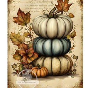 A4 DF 109 Grand Pumpkin Stack met schriftachtergrond decoupage rijstpapier