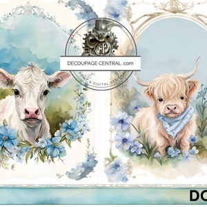 Papier de riz A4 DF 244 Baby Cow Duo Decopauge