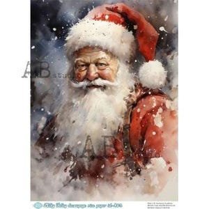Papier de riz pour découpage vintage Père Noël A4 ABDF 0403