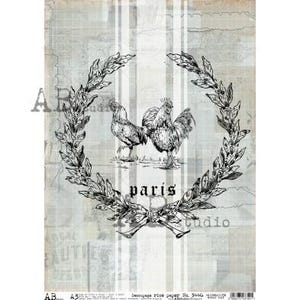 A3 ABDF3446 Beau poulet de ferme vintage couronne de découpage papier de riz