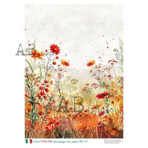 A4 ABDF 0117 Levendige wilde bloemen (2) decoupagerijstpapier