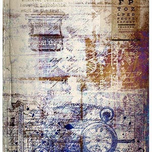 A3 ITD 0537 Distressed Time Piece-behang decoupage rijstpapier