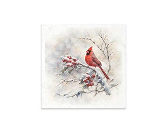 Cardinal Rice Paper Decoupage Set: Christmas Ornaments and Cardmaking (5.8" x 5.8")