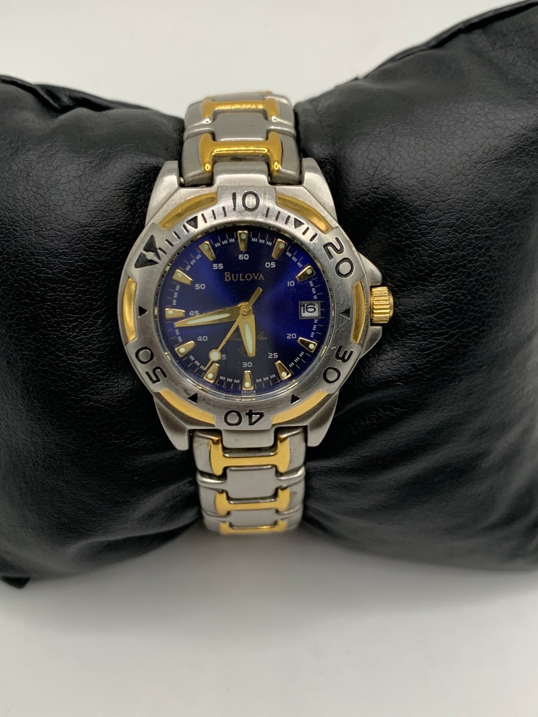 Bulova Marine Star 100m Quartz Ladies Watch Two Tone Stainless Etsy