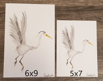 Heron Watercolor Giclee Print