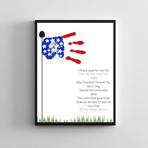 4th of July Handprint Craft, Preschool Craft, Fourth of July Craft for Kids, Baby 4th of July, Flag Craft, America Craft, Chicken Fried