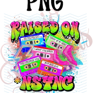 In rilievo su *NSYNC, PNG, sublimazione, 300 DPI, colori estivi brillanti