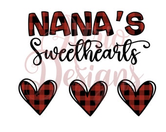 Nana’s Sweethearts PNG, Sublimation PNG, Valentine’s