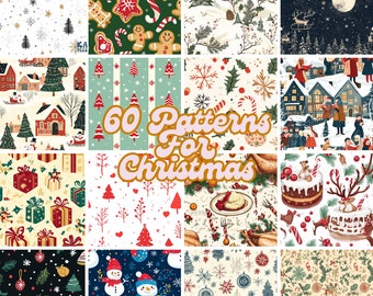 Christmas Pattern, 12x12 Inches, 300 DPI Digital Paper, Festive Holiday Background, Printable Scrapbook Paper