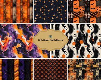 Halloween Patterns 12x12 | High-Quality Digital Backgrounds |  Wallpaper, Poster, Fabric, 300 DPI