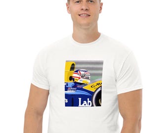 Mansell 1992 Campione del mondo di F1 su una maglietta classica unisex bianca