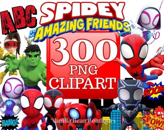 Spidey Clipart, Spidey and his Amazing Friends PNG Bundle, Superhero PNG, Instant Download, Spidey shirt, Spidey Birthday, Spidey poster,