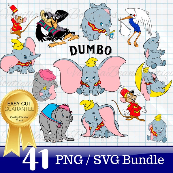 Dumbo geschichteten SVG, Dumbo PNG, Dumbo SVG, Dumbo Clipart für Cricut, Sofortiger digitaler Download, Dumbo svg Bundle