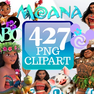 Moana PNG Bundle, Moana Clipart Instant Download, Princess Birthday, Princess clipart, Moana png, Moana Birthday clipart
