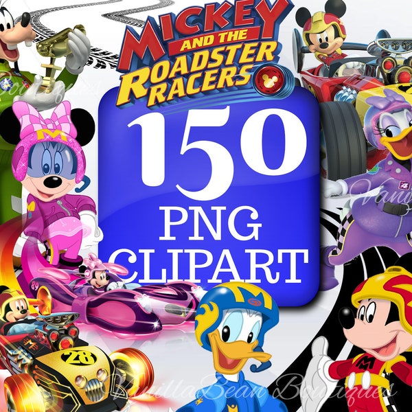 Mickey and the Roadster Racers PNG, Mickey Mouse PNG, Mickey Race Car, Mickey Racers Birthday, Mickey Roadster Cake Topper, Mickey Clipart